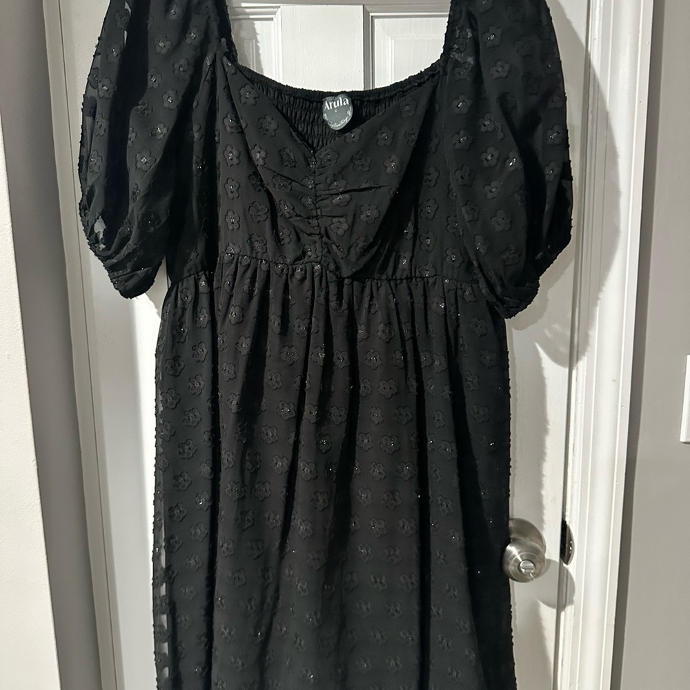 ARULA Black Puff Sleeve Wedding Dress